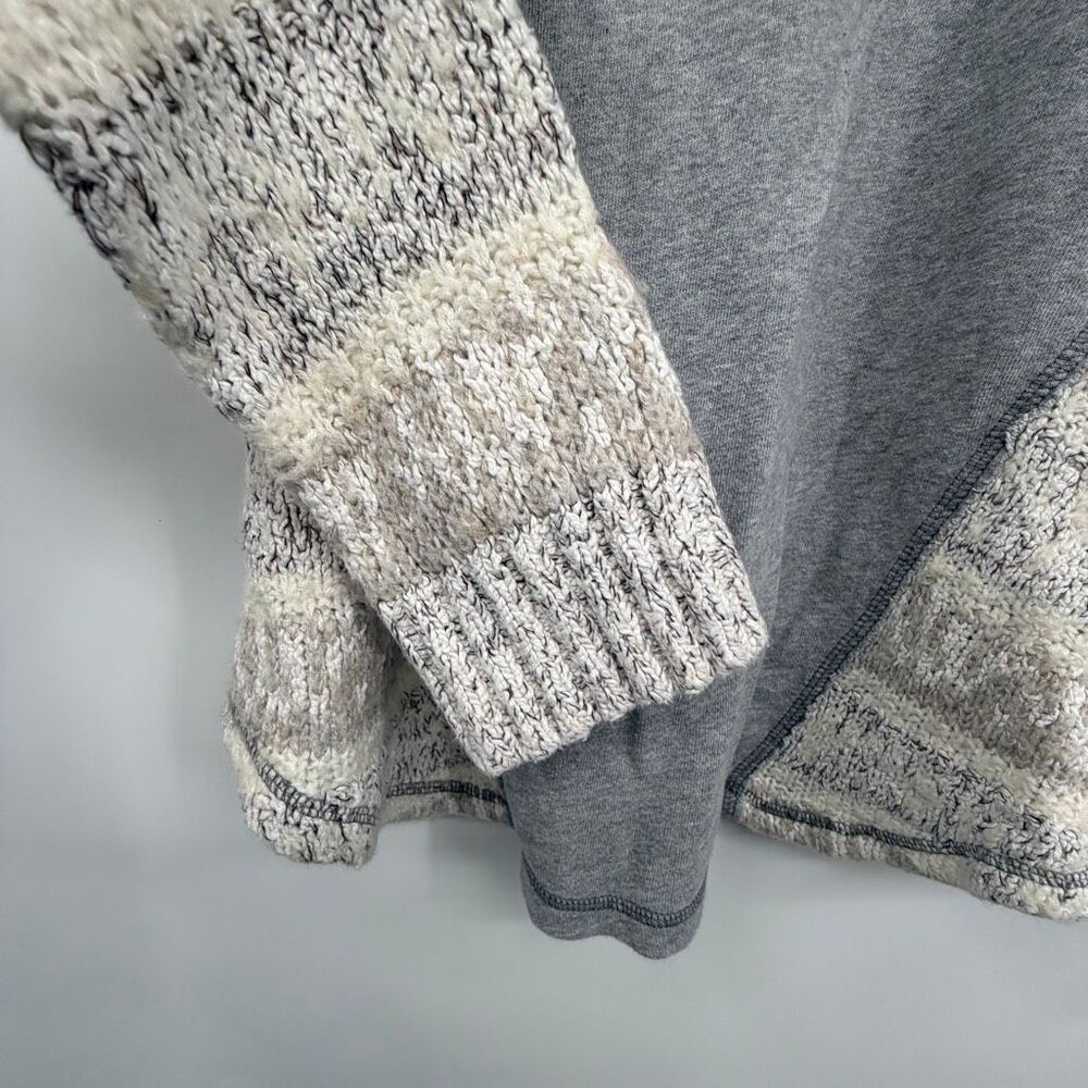 Free People Gray Oversized Boxy Scoop Neck Long Sleeve Pullover Sweater Medium - Picture 7 of 10
